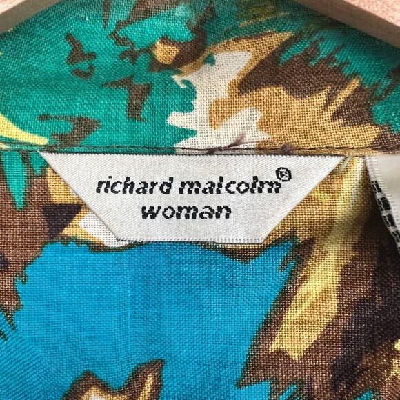 Richard Malcolm Women's 1X Linen Artsy Maximalist Boho Eclectic Peacock Jacket - Picture 6 of 11